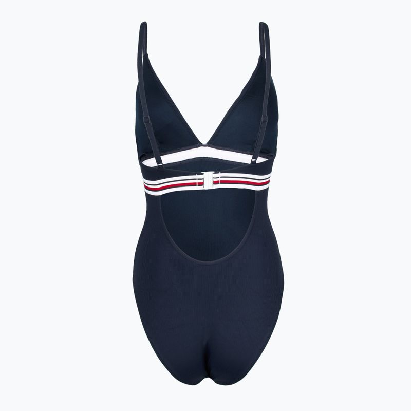 Moteriškas vientisas maudymosi kostiumėlis Tommy Hilfiger Triangle One Piece Rp Ext dark night navy 2