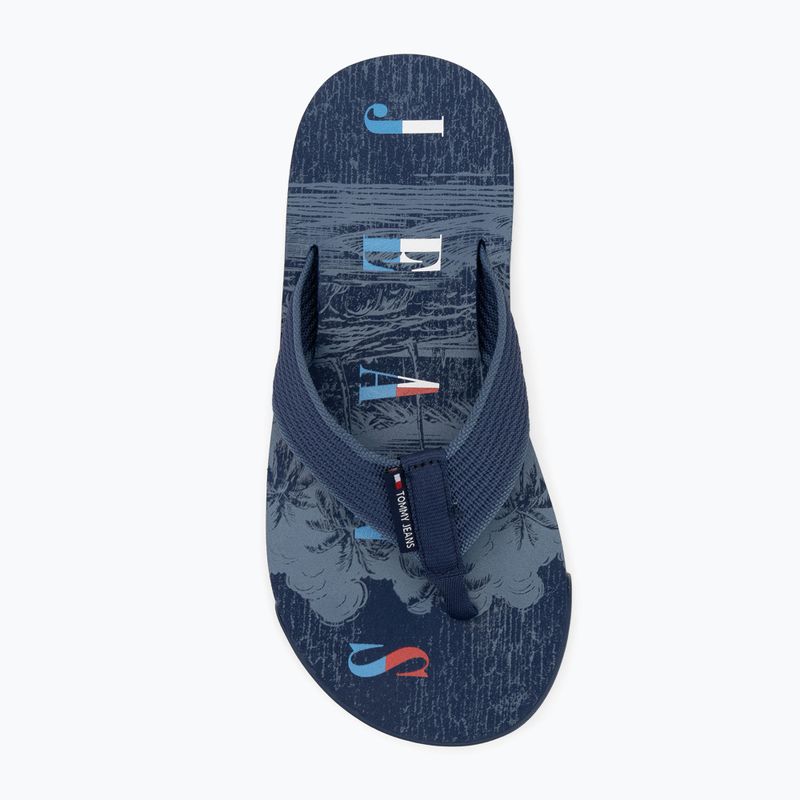 Vyriškos šlepetės per pirštą Tommy Jeans Elevated Beach Sandal velvet blue 5