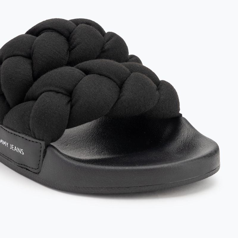 Moteriškos šlepetės Tommy Jeans Braided Slide frozen black 7