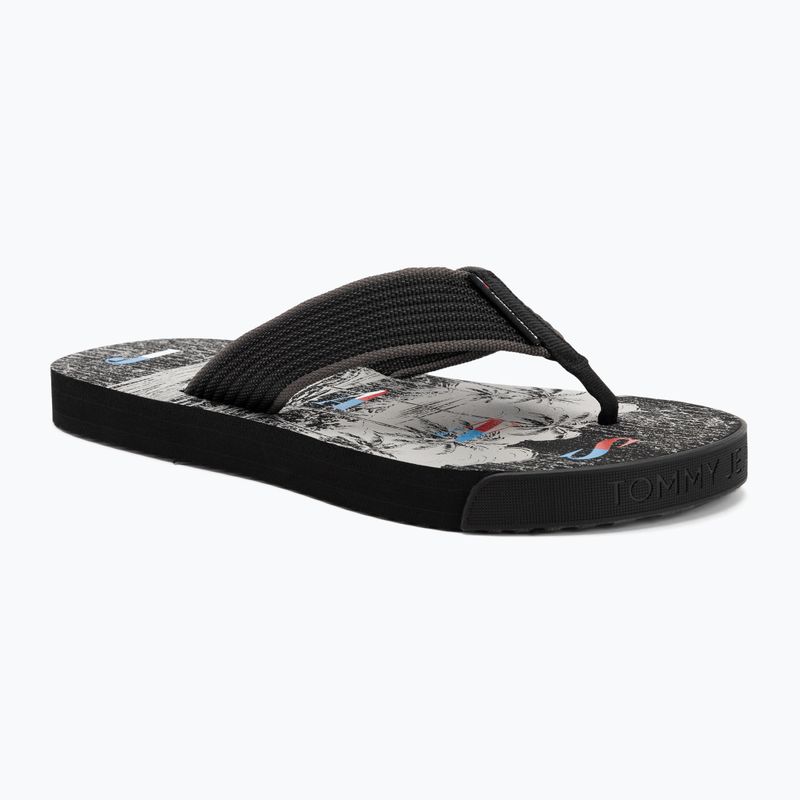 Vyriškos šlepetės per pirštą Tommy Jeans Elevated Beach Sandal black