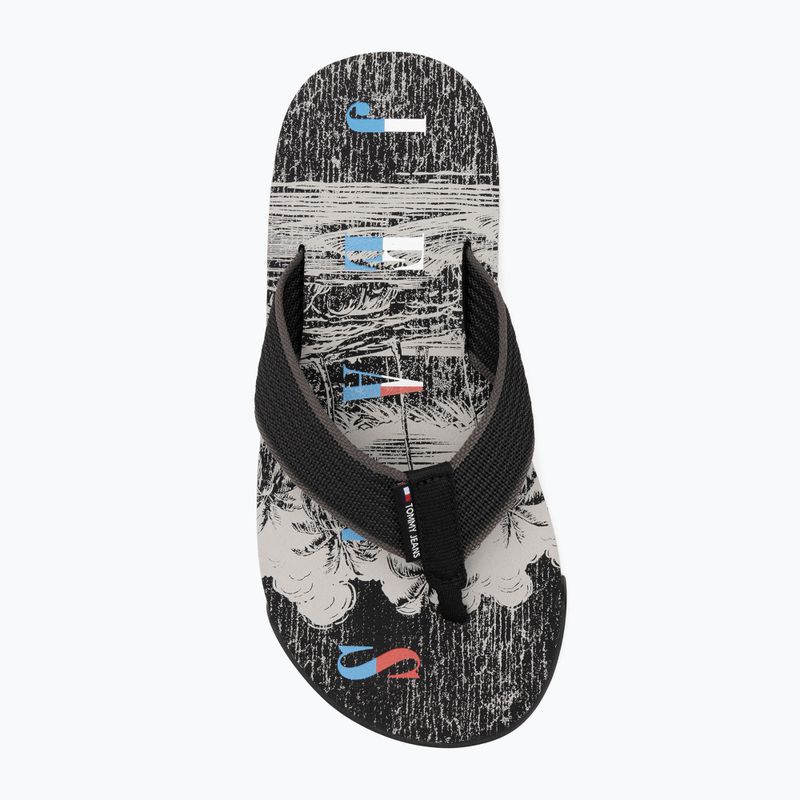 Vyriškos šlepetės per pirštą Tommy Jeans Elevated Beach Sandal black 5