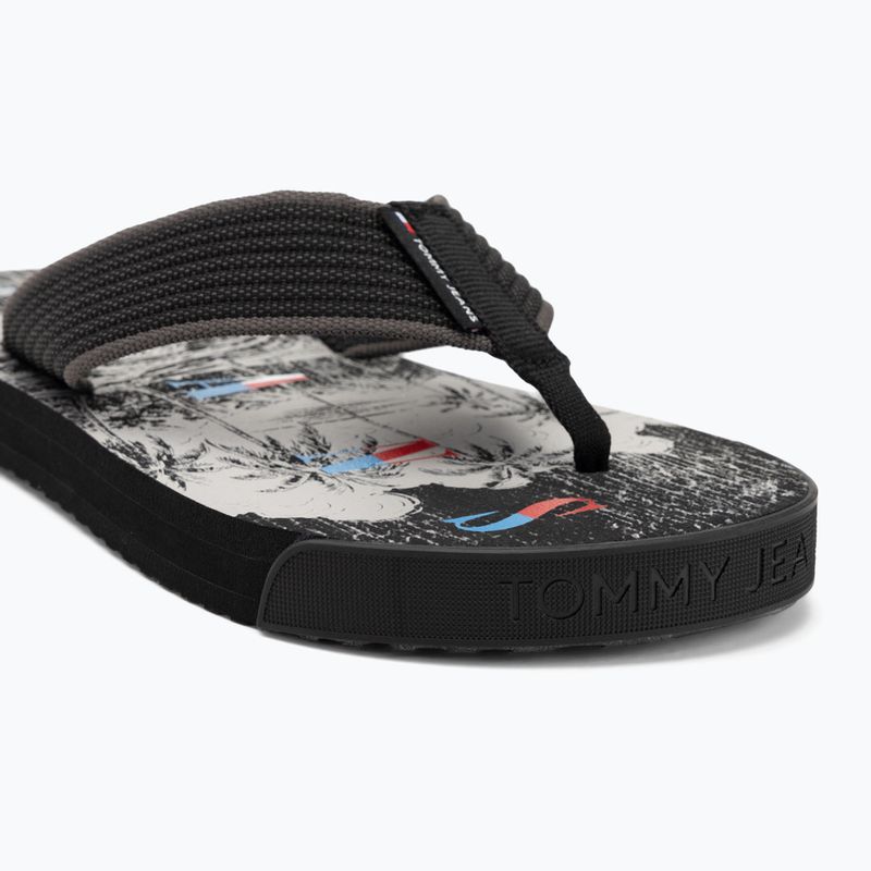 Vyriškos šlepetės per pirštą Tommy Jeans Elevated Beach Sandal black 7
