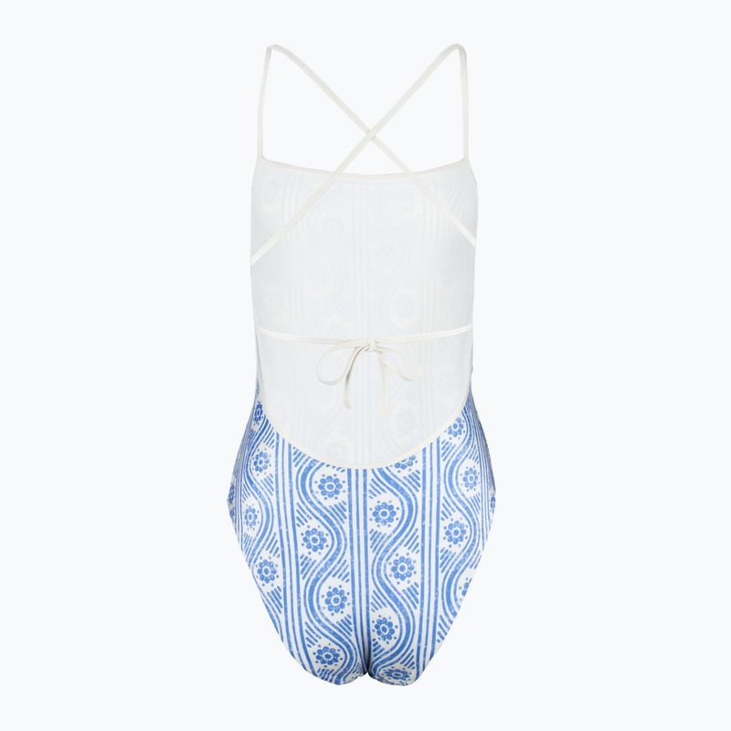Moteriškas vientisas maudymosi kostiumėlis Tommy Hilfiger Straight Neck Print floral stripe blue spell 2