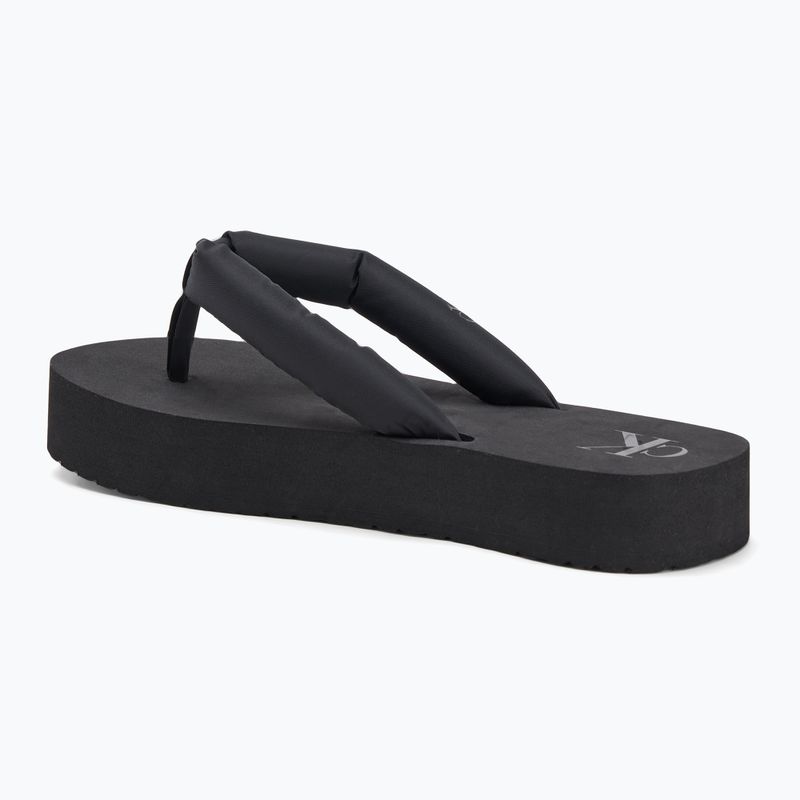 Moteriškos šlepetės per pirštą Calvin Klein YW0YW01723 Beach Sandal Flatform Ttxr Satin triple black 3