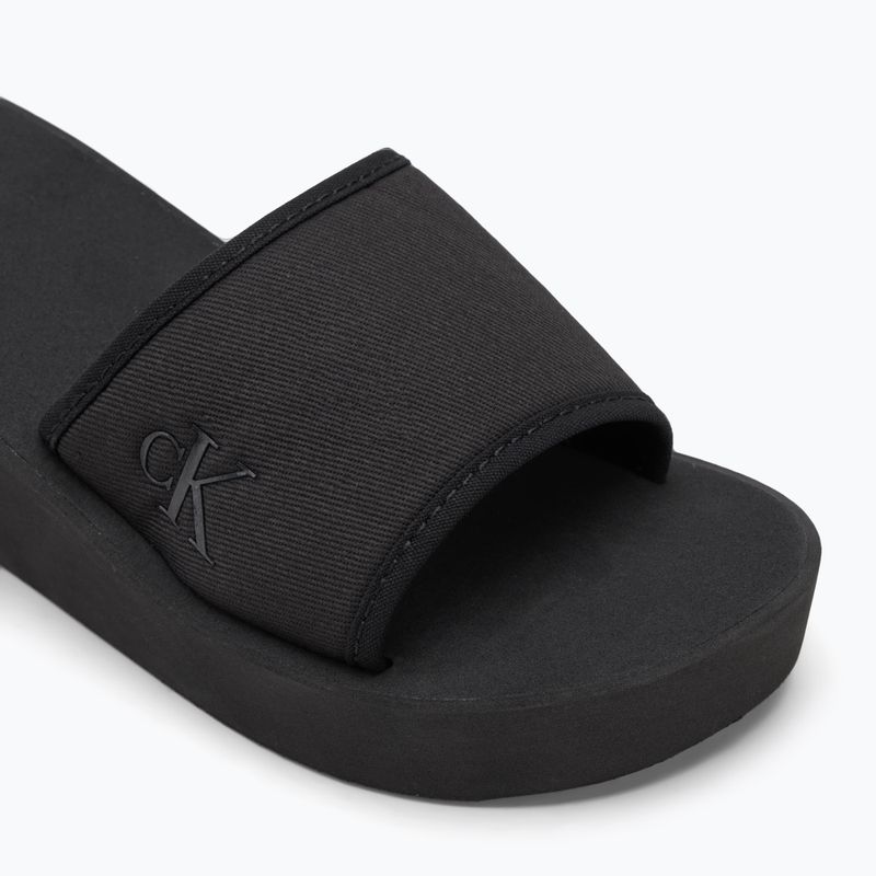 Moteriškos šlepetės Calvin Klein YW0YW01725 Beach Wedge Slide Canvas triple black 7
