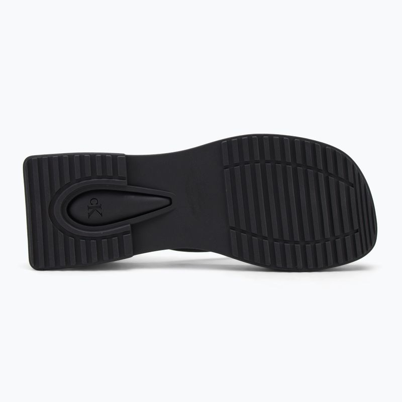 Moteriškos šlepetės per pirštą Calvin Klein YW0YW01716 Sq Low Wedge Sandal Stitch triple black 4