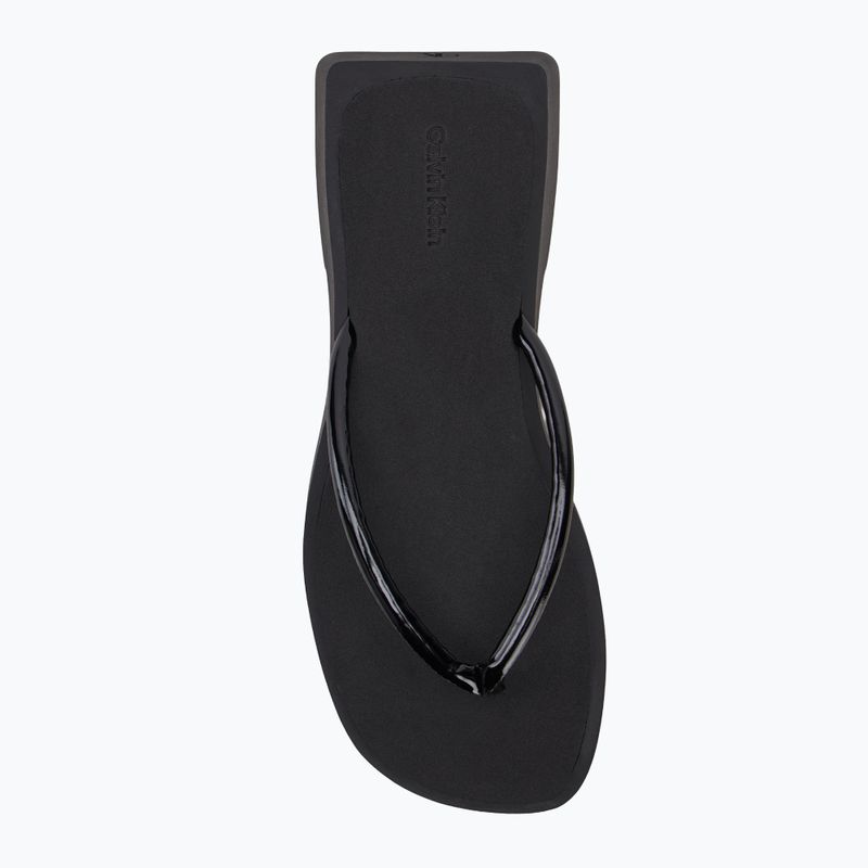 Moteriškos šlepetės per pirštą Calvin Klein YW0YW01716 Sq Low Wedge Sandal Stitch triple black 5