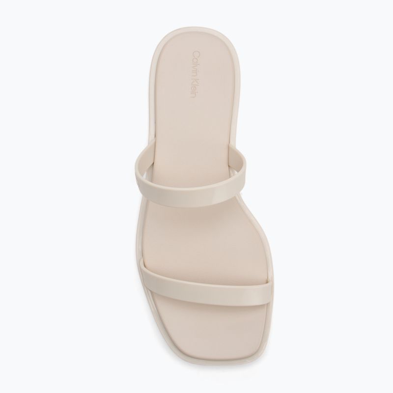 Moteriškos šlepetės Calvin Klein HW0HW02417 Double Bar Slide - Jelly turtle dove 5