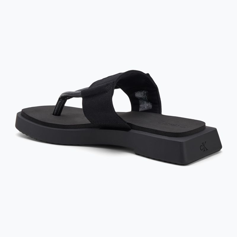 Moteriškos šlepetės per pirštą Calvin Klein YW0YW01717 Sq Low Wedge Sandal Rope triple black 3