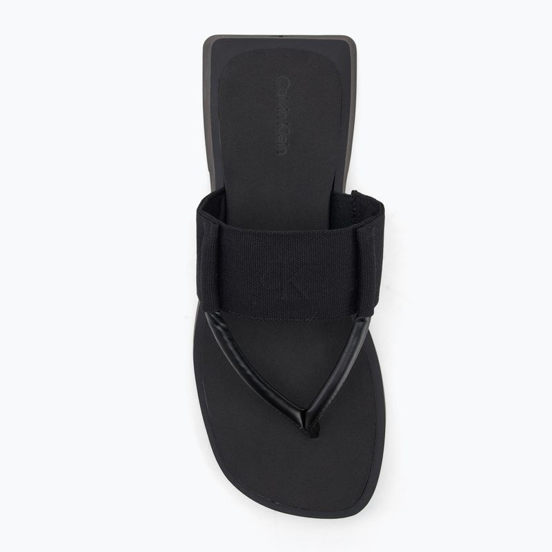 Moteriškos šlepetės per pirštą Calvin Klein YW0YW01717 Sq Low Wedge Sandal Rope triple black 5