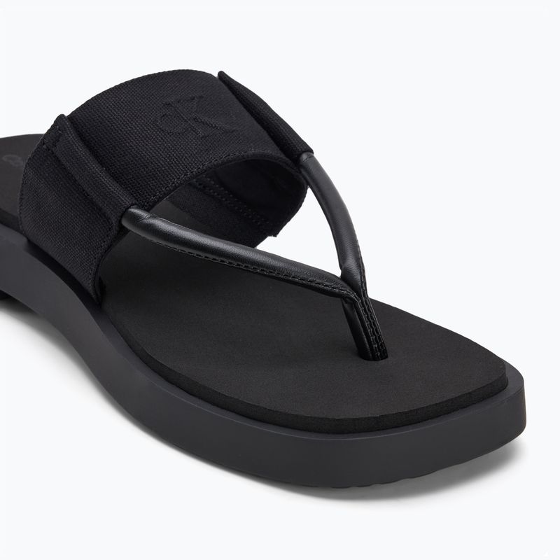 Moteriškos šlepetės per pirštą Calvin Klein YW0YW01717 Sq Low Wedge Sandal Rope triple black 7