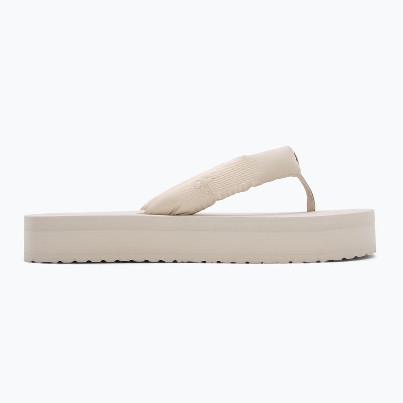 Moteriškos šlepetės per pirštą Calvin Klein YW0YW01723 Beach Sandal Flatform Ttxr Satin triple eggshell 2