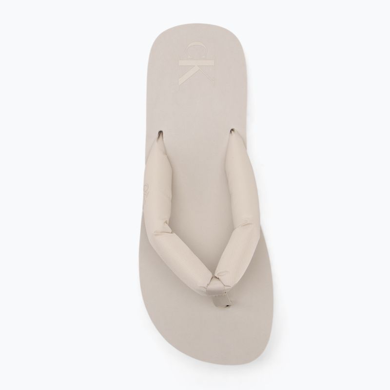 Moteriškos šlepetės per pirštą Calvin Klein YW0YW01723 Beach Sandal Flatform Ttxr Satin triple eggshell 5