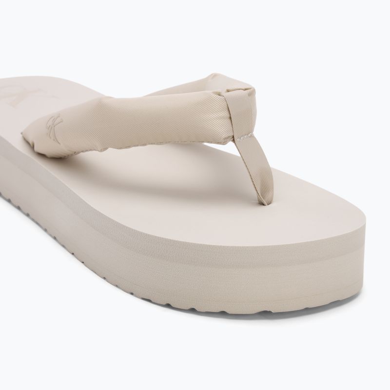 Moteriškos šlepetės per pirštą Calvin Klein YW0YW01723 Beach Sandal Flatform Ttxr Satin triple eggshell 7