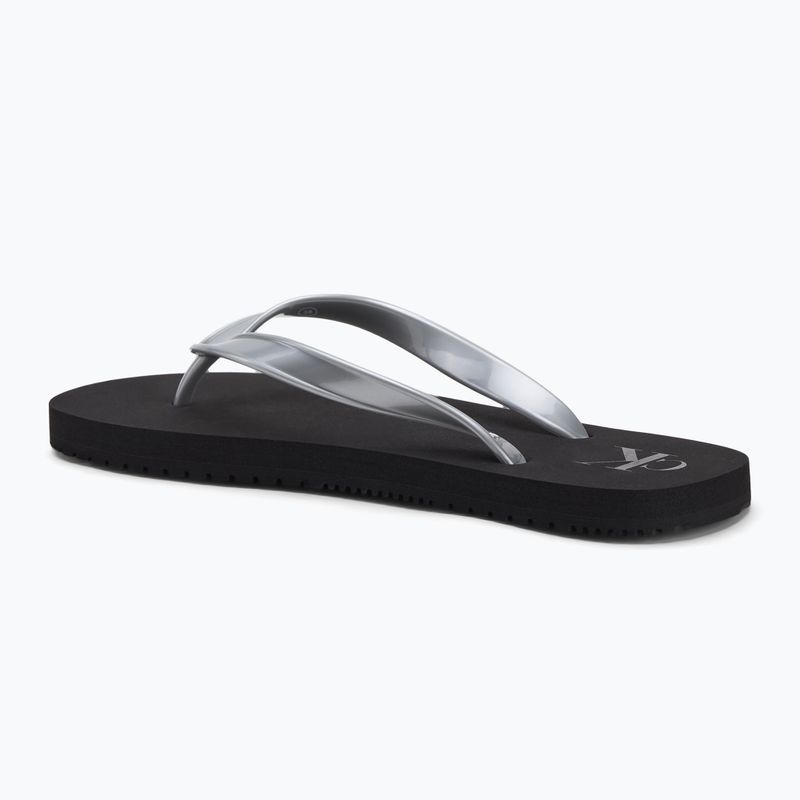 Moteriškos šlepetės per pirštą Calvin Klein YW0YW01719 Beach Sandal Monologo Tpu black/silver 2