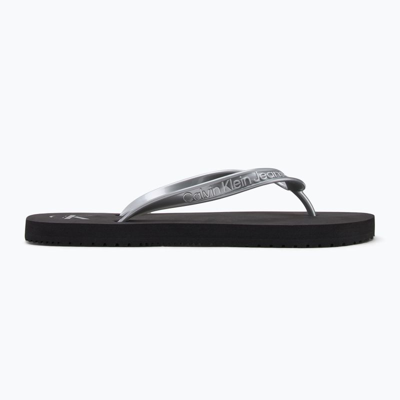 Moteriškos šlepetės per pirštą Calvin Klein YW0YW01719 Beach Sandal Monologo Tpu black/silver 3