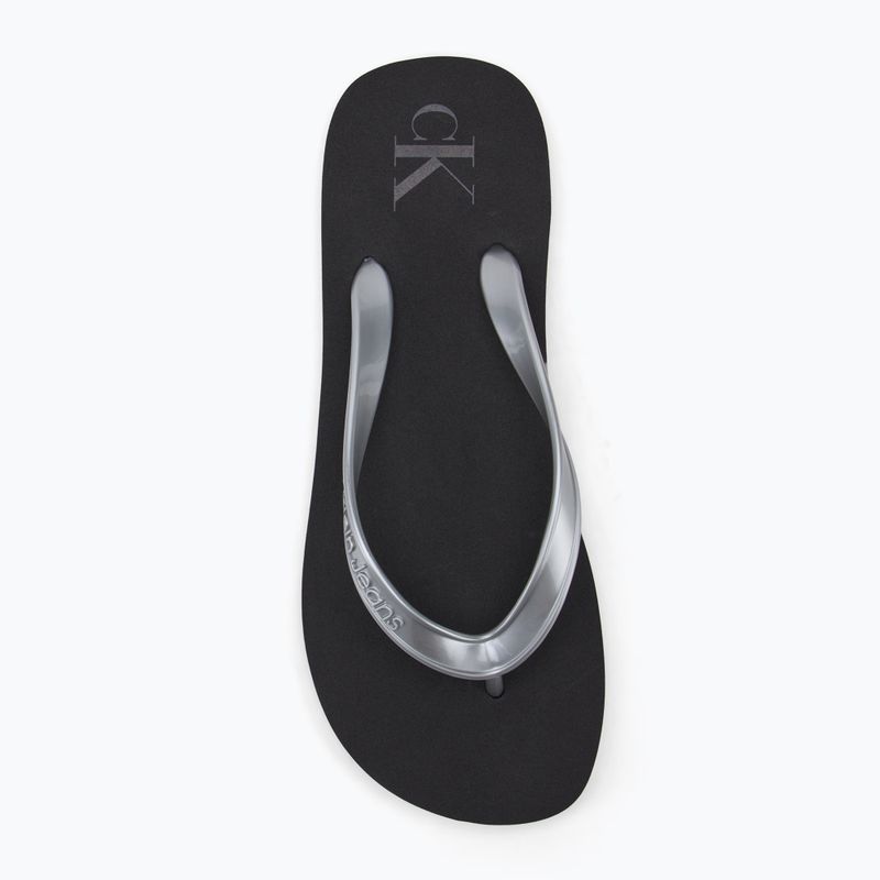 Moteriškos šlepetės per pirštą Calvin Klein YW0YW01719 Beach Sandal Monologo Tpu black/silver 5