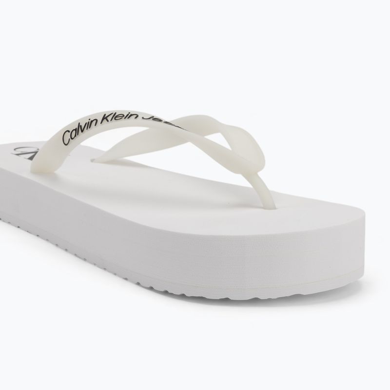 Moteriškos šlepetės per pirštą Calvin Klein YW0YW01830 Beach Sandal Flatform Tpu bright white/black 7