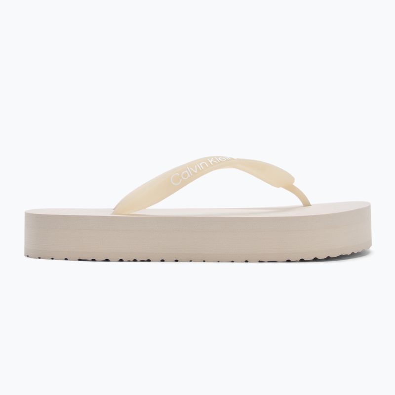 Moteriškos šlepetės per pirštą Calvin Klein YW0YW01830 Beach Sandal Flatform Tpu eggshell/bright white 2