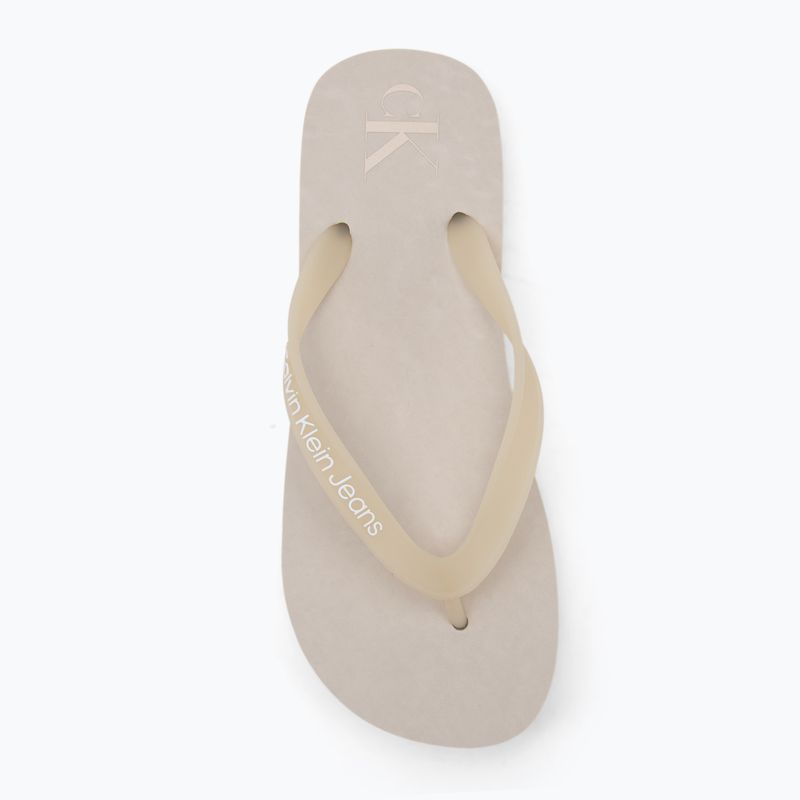 Moteriškos šlepetės per pirštą Calvin Klein YW0YW01830 Beach Sandal Flatform Tpu eggshell/bright white 5