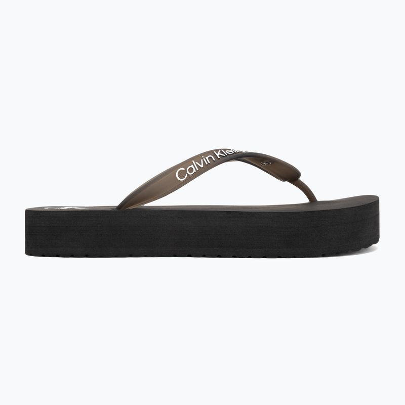 Moteriškos šlepetės per pirštą Calvin Klein YW0YW01830 Beach Sandal Flatform Tpu black/bright white 2