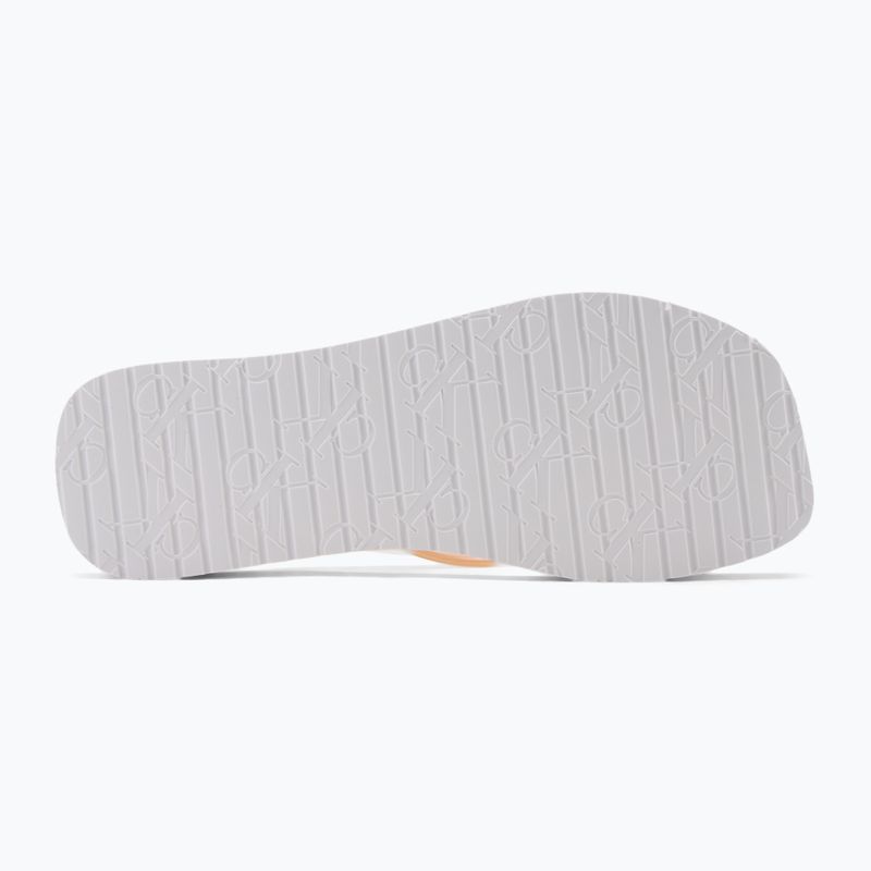 Moteriškos šlepetės per pirštą Calvin Klein YW0YW01720 Thong+ Tpu Metallic whisper pink/bright white 4