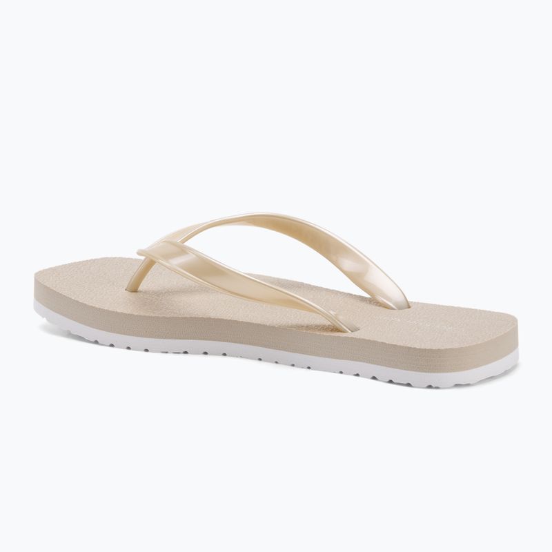 Moteriškos šlepetės per pirštą Calvin Klein YW0YW01720 Thong+ Tpu Metallic eggshell/bright white 3