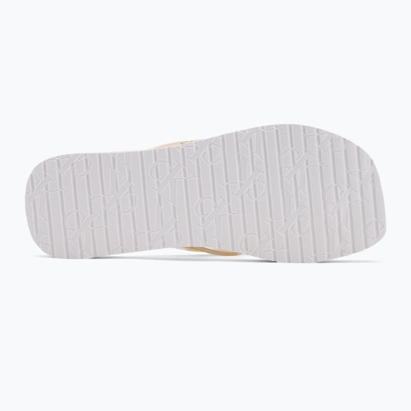 Moteriškos šlepetės per pirštą Calvin Klein YW0YW01720 Thong+ Tpu Metallic eggshell/bright white 4