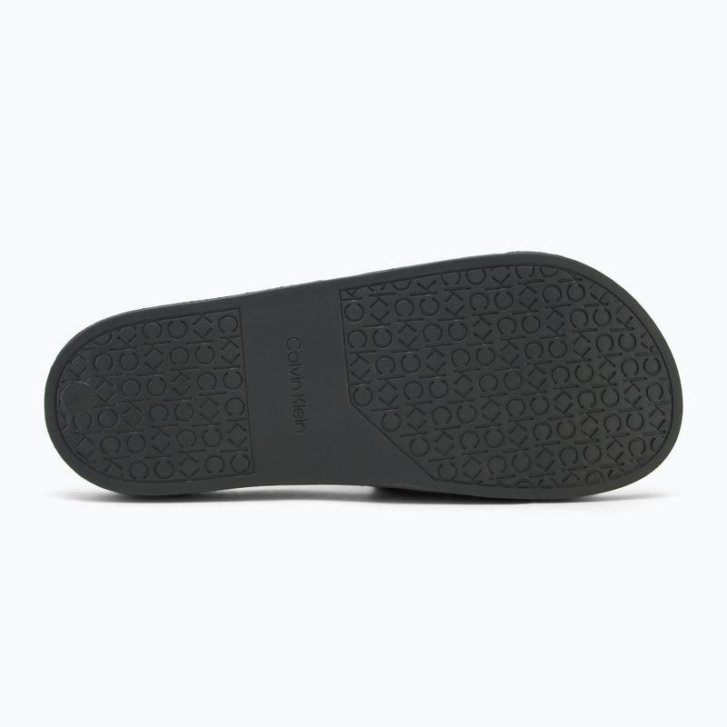 Vyriškos šlepetės Calvin Klein HM0HM01752 Pool Slide Double T dark olive 4