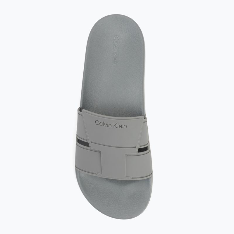 Vyriškos šlepetės Calvin Klein HM0HM01752 Pool Slide Double T granite road 5