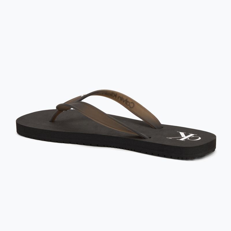 Vyriškos šlepetės per pirštą Calvin Klein YM0YM01267 Beach Sandal Transparent Tpu black/bright white 3