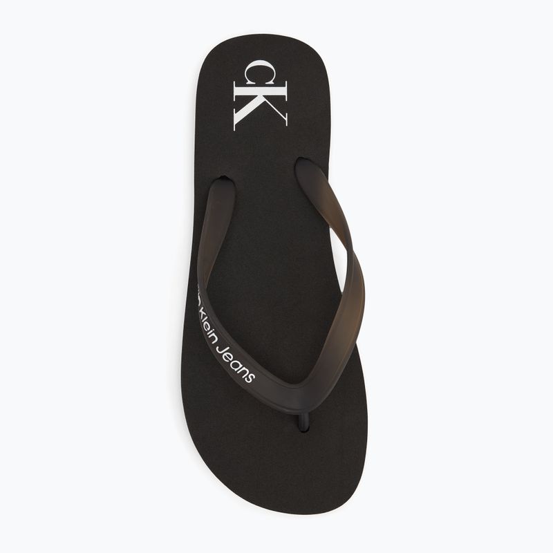 Vyriškos šlepetės per pirštą Calvin Klein YM0YM01267 Beach Sandal Transparent Tpu black/bright white 5