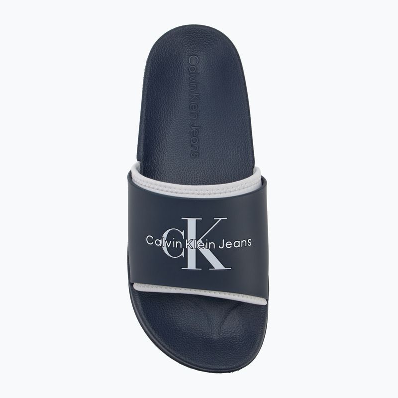 Vyriškos šlepetės Calvin Klein YM0YM00361 Slide Rubber Neoprene Monologo navy/oyster mushroom 5