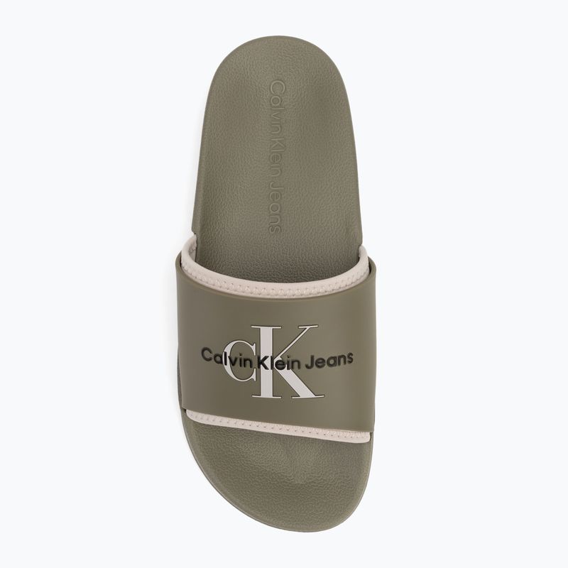 Vyriškos šlepetės Calvin Klein YM0YM00361 Slide Rubber Neoprene Monologo mermaid/eggshell 5