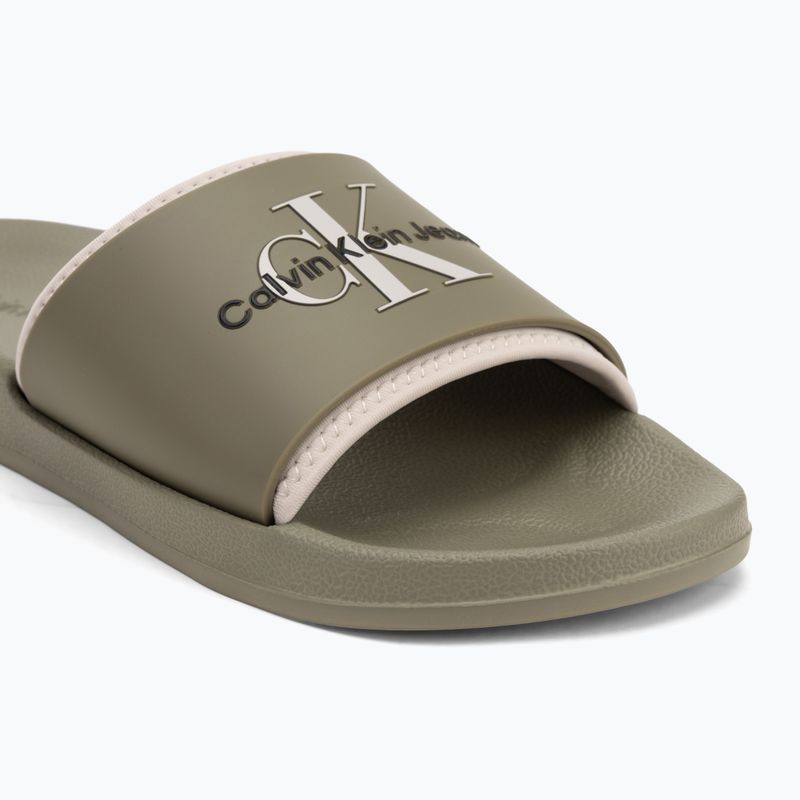 Vyriškos šlepetės Calvin Klein YM0YM00361 Slide Rubber Neoprene Monologo mermaid/eggshell 7