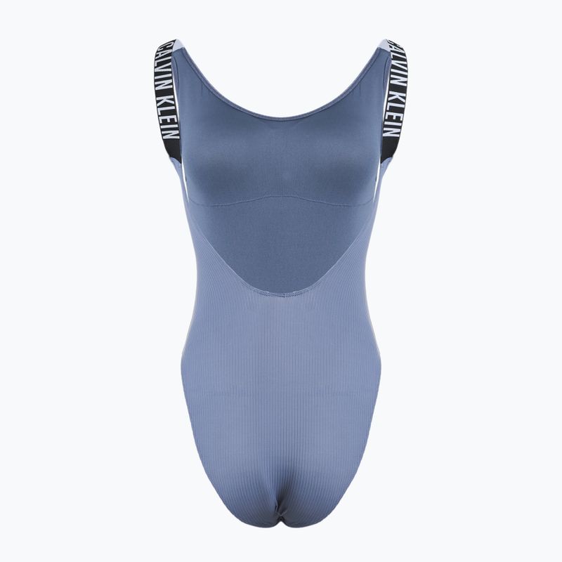 Moteriškas vientisas maudymosi kostiumas Calvin Klein KW0KW02754 Intense Power Rib Scoop Back One Piece-RP grisaille 2