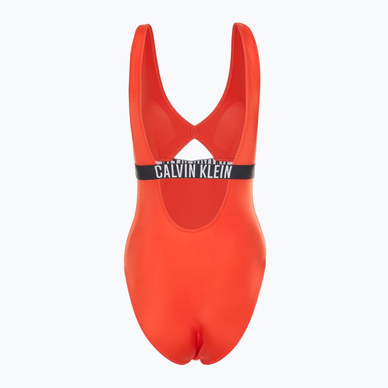 Moteriškas maudymosi kostiumas Calvin Klein KW0KW02746 Intense Power One Piece Fashion Fit flaming chili 2