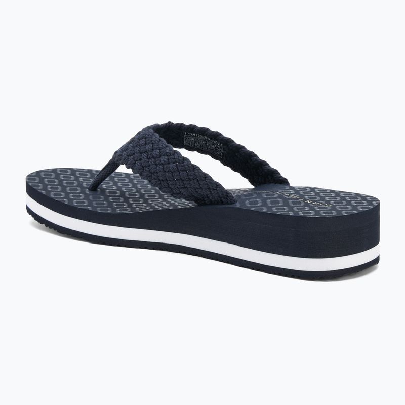 Moteriškos šlepetės per pirštą Tommy Hilfiger Crochet Mid Beach Sandal space blue 3