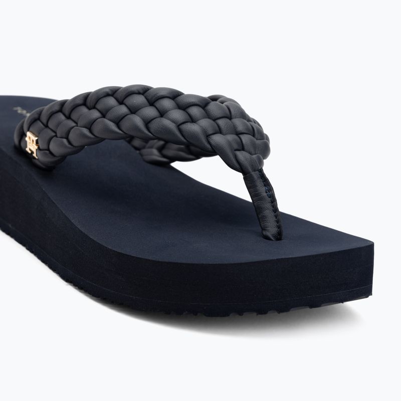 Moteriškos šlepetės Tommy Hilfiger Wedge Cornrow Beach space blue 7