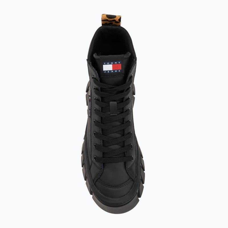 Tommy Jeans moteriški batai Vulc Flatform Leopard black 5