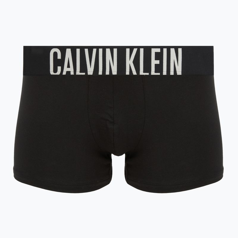 Vyriškos trumpikės Calvin Klein 000NB3608A Trunk 3 poros juodos su avižinių spalvos logotipu/juodos su age 2