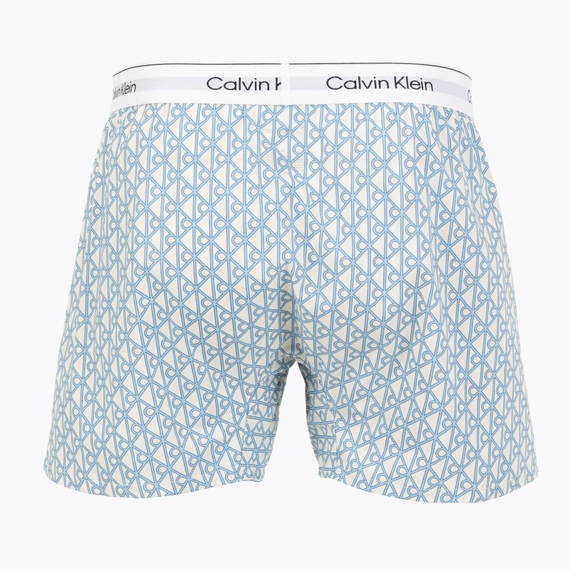Trumpikės Calvin Klein LV00NM2831 Boxer Trad icon cotton emblem chalk/gulf blue 2