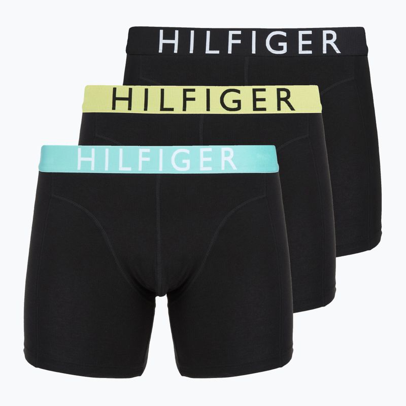 Tommy Hilfiger trumpikės Brief 3 vnt. lemon curd/arctic aqua/juoda