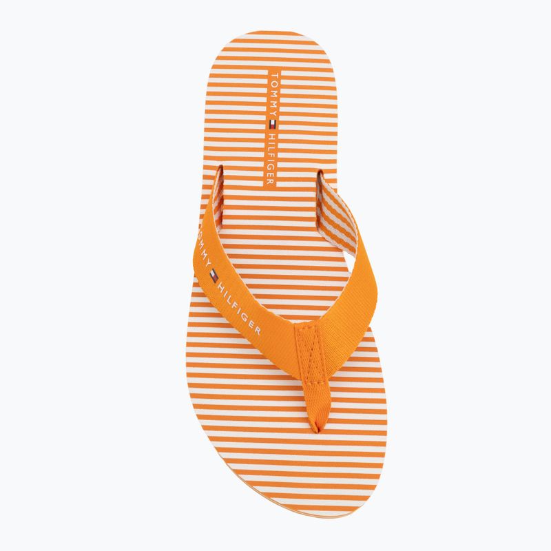 Moteriškos šlepetės per pirštą Tommy Hilfiger Ithaca Stripe Summer orange hype 5
