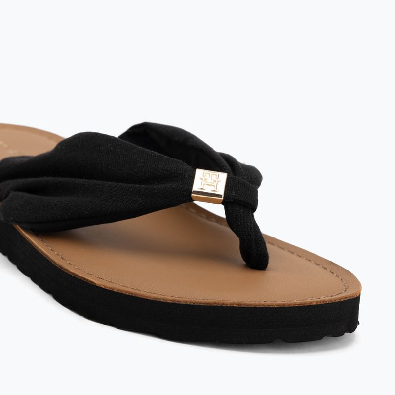 Moteriškos šlepetės per pirštą Tommy Hilfiger Footbed Summer Sandal Leather black 7
