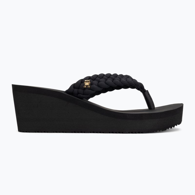 Moteriškos šlepetės per pirštą Tommy Hilfiger Wedge Braided Summer Sandal black 2