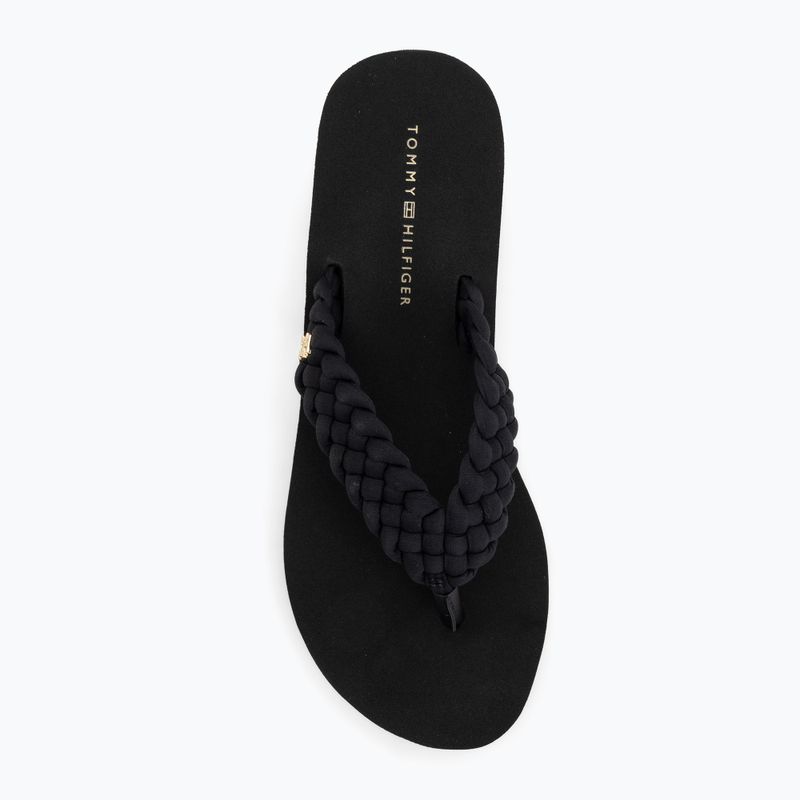 Moteriškos šlepetės per pirštą Tommy Hilfiger Wedge Braided Summer Sandal black 5