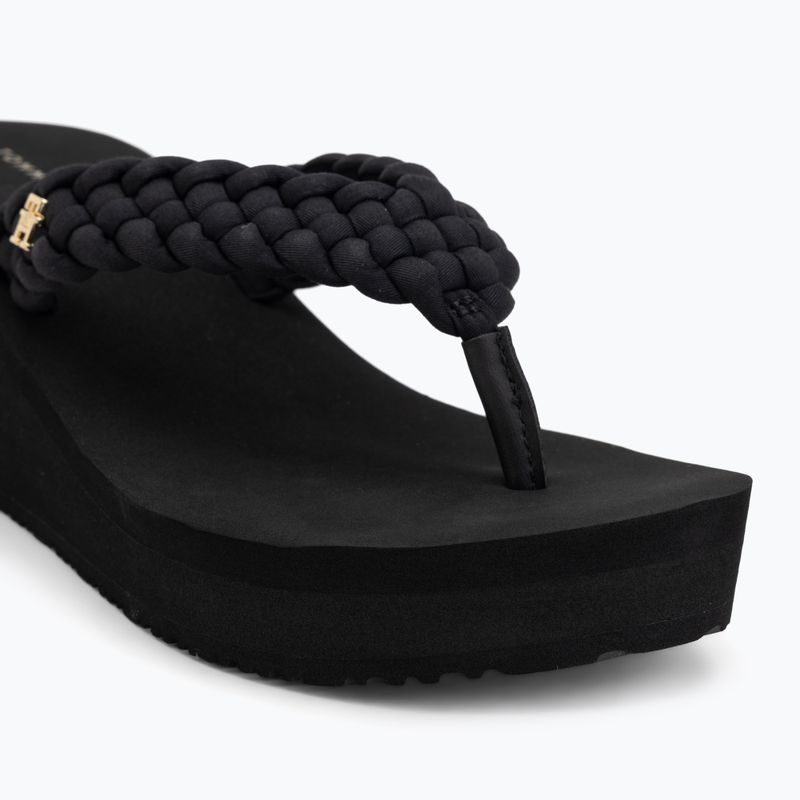 Moteriškos šlepetės per pirštą Tommy Hilfiger Wedge Braided Summer Sandal black 7