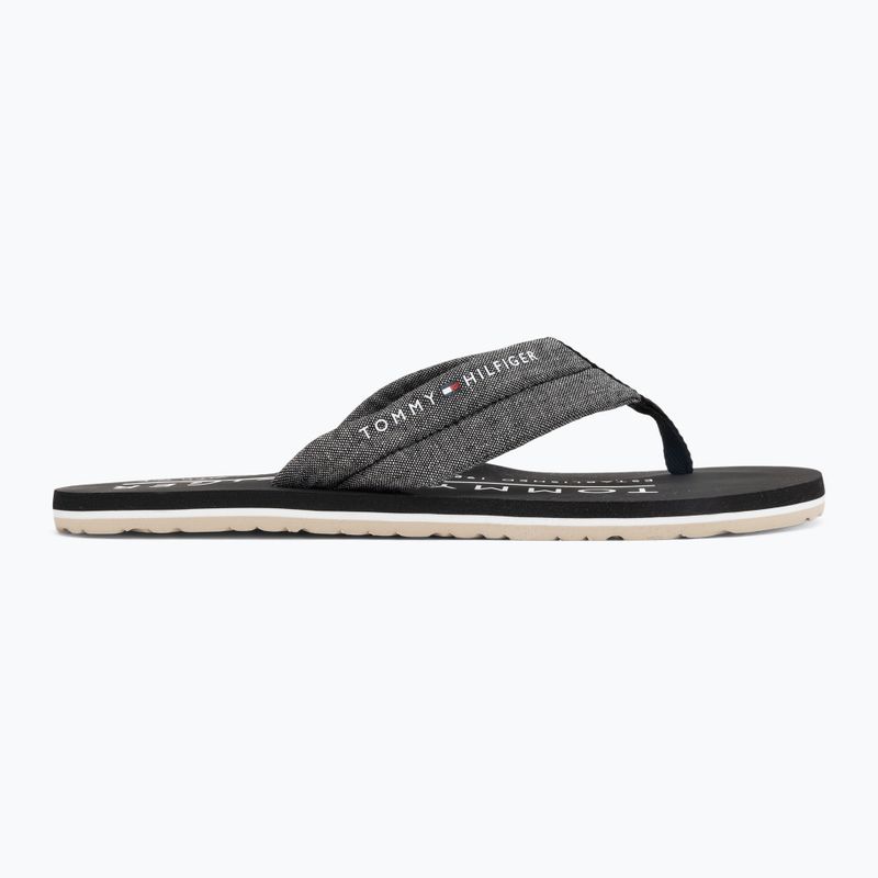 Vyriškos šlepetės per pirštą Tommy Hilfiger Chambray Beach Sandal black 2