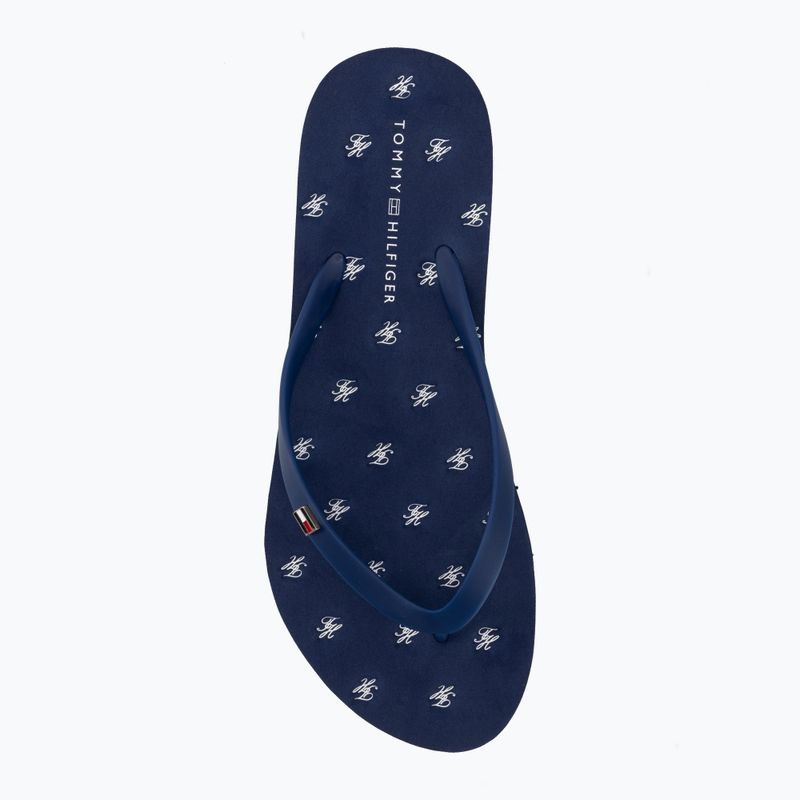 Moteriškos šlepetės per pirštą Tommy Hilfiger Critter Print Summer preppy navy 5